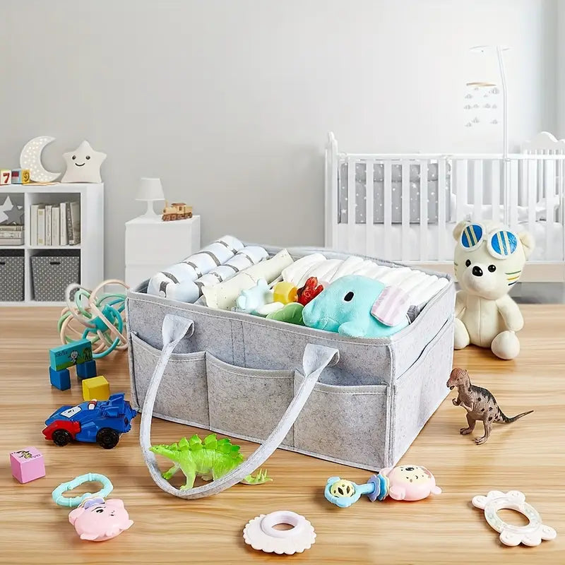 Baby Multipurpose Portable Organizer for Diapers, Toys and other Essentials - Light Grey, Dark Grey, Khaki